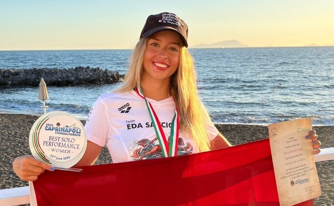 Ultra maraton y�z�c�s� Eda Savc�gil'den �talya'da 'tarihi' birincilik