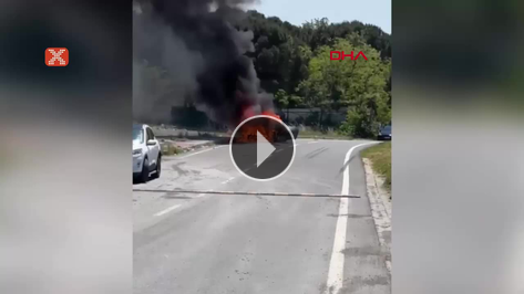 Adalı'nın oğlunun Ferrari'si yolda yanıp küle döndü