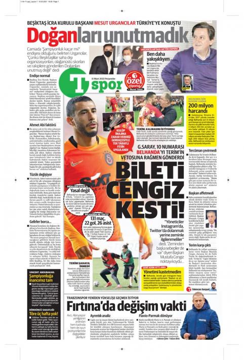 Beşiktaş manşetleri - 11 Mart - Sporx Galeri