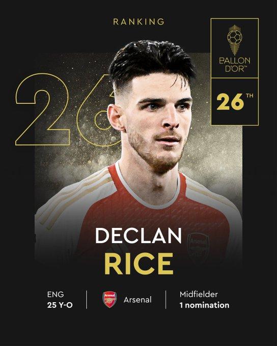 26. DECLAN RICE - ARSENAL