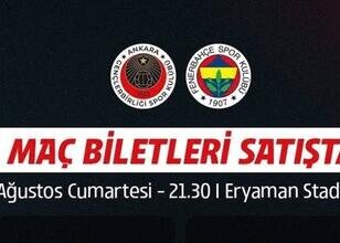 Gençlerbirliği-Fenerbahçe maçının biletleri satışta!