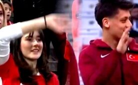 Arda ve sevgilisi; milli ma�ta a�k dolu anlar!