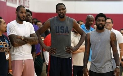Kyrie ve Durant, Nets'i Carmelo Anthony'yi almak i�in 'zorluyor'