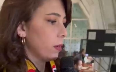 Kayserispor-Trabzon ma��nda bir kad�n taraftar anons yapt�