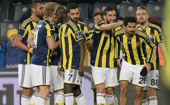 Fenerbaheli oyuncularn sevinci 