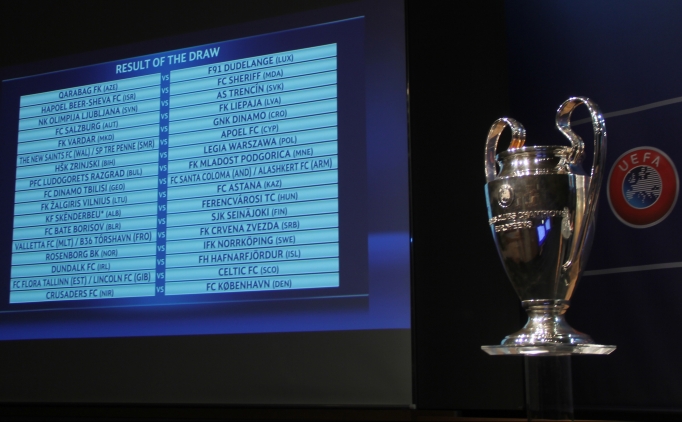 �ampiyonlar Ligi'nde 1. ve 2. �n eleme turu e�le�meleri