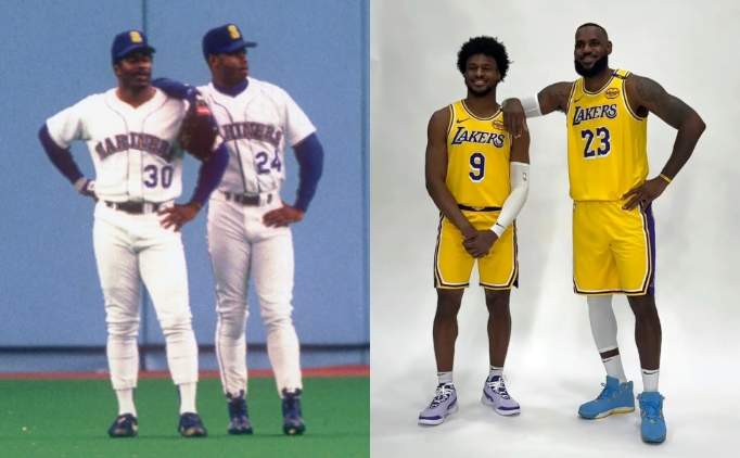 Griffey Jr. ve babas, LeBron ve Bronny'yi izleyecekler arasnda!