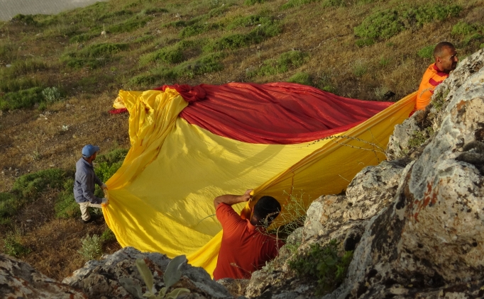 Batman'da 500 metrelik Galatasaray bayra ald