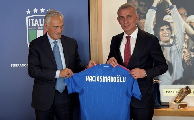 TFF Bakan Hacosmanolu, talya Futbol Federasyonu Bakan Gabriele Gravina'y ziyaret etti