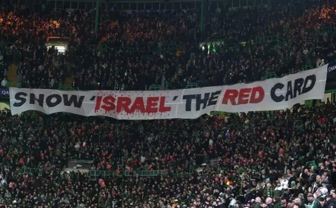 D�nya futbolunda taraftarlardan '�srail'e k�rm�z� kart g�ster' �a�r�s�