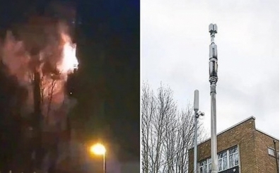 Kovid-19 dedikodusu İngiltere'yi karıştırdı! Baz istasyonları ateşe verildi