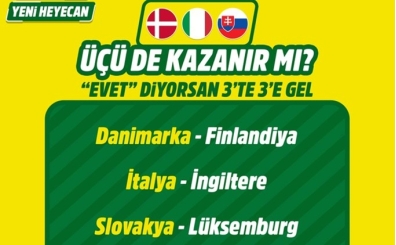iddaa'da Danimarka, talya ve Slovakya iin zel oyun