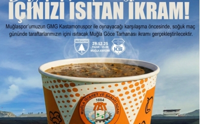 Mu�laspor'dan ma�a gelen taraftara tarhana �orbas� ikram�