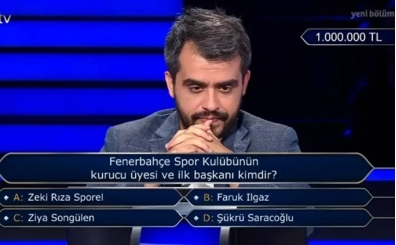 Kim Milyoner Olmak ster'de 1 milyon TL'lik Fenerbahe sorusu! 