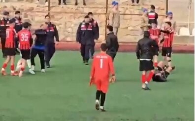 Afyon'da amat�r ma� sonras� saha kar��t�