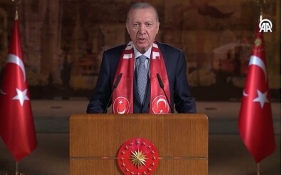 Cumhurba�kan� Erdo�an, T�rkiye A Milli Futbol Tak�m�'na D�nya Kupas�'nda ba�ar� diledi