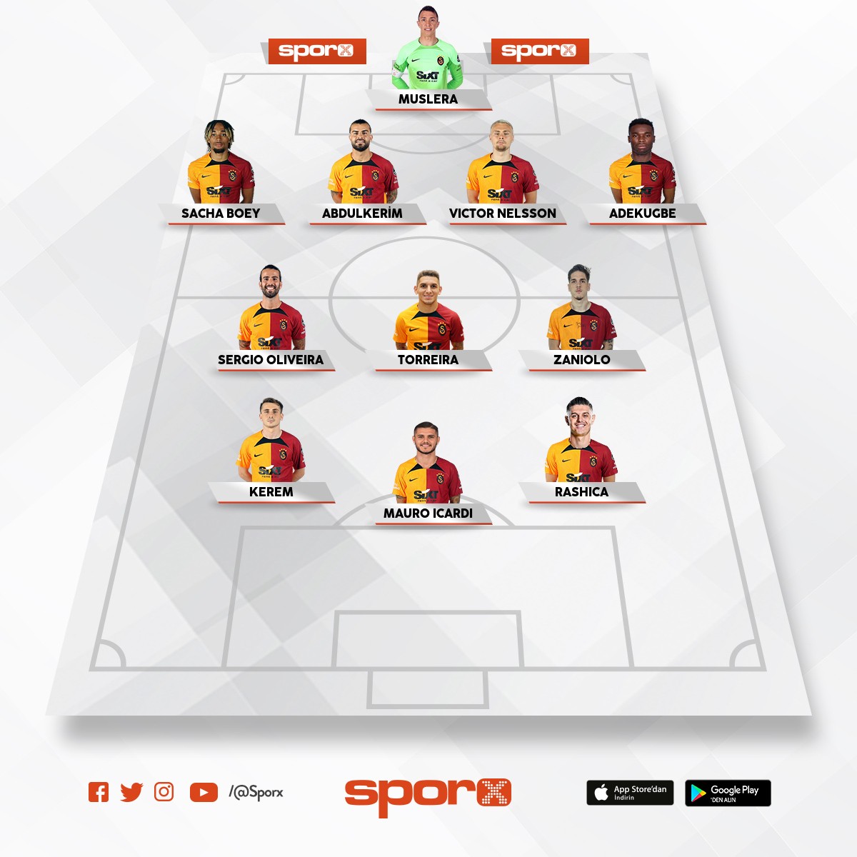 Galatasaray ba�ak�ehir ma� kadrosu