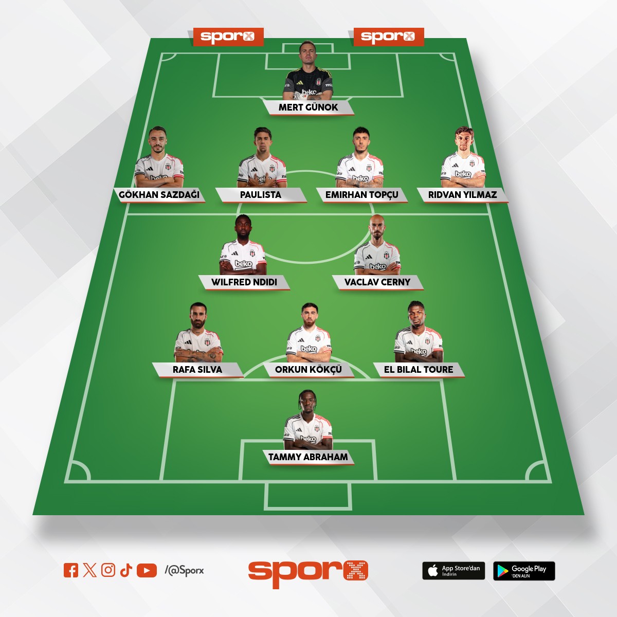 Beşiktaş ideal olmayan 11