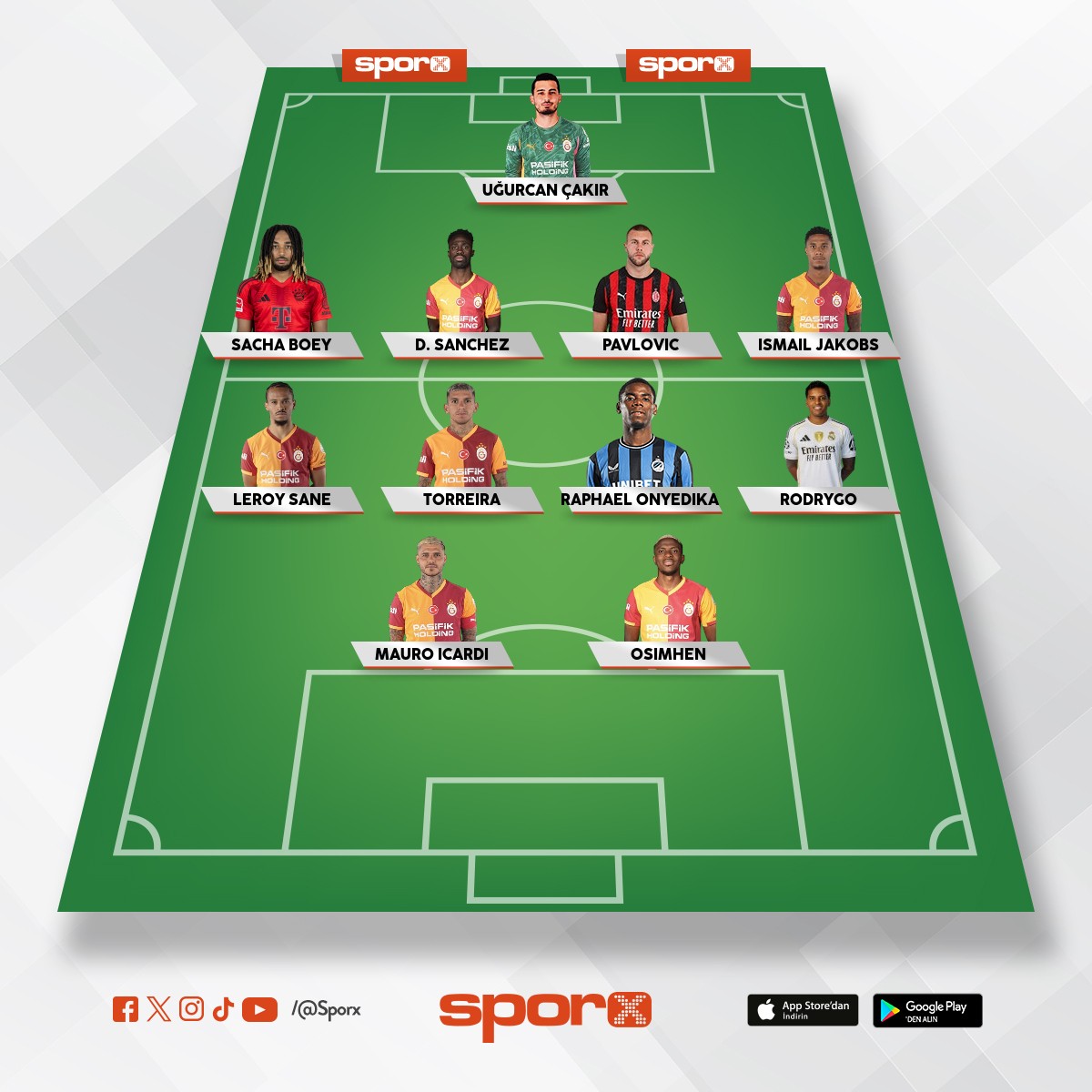 Kur takm 4-2-4 oyna yaslan arkana korkma.