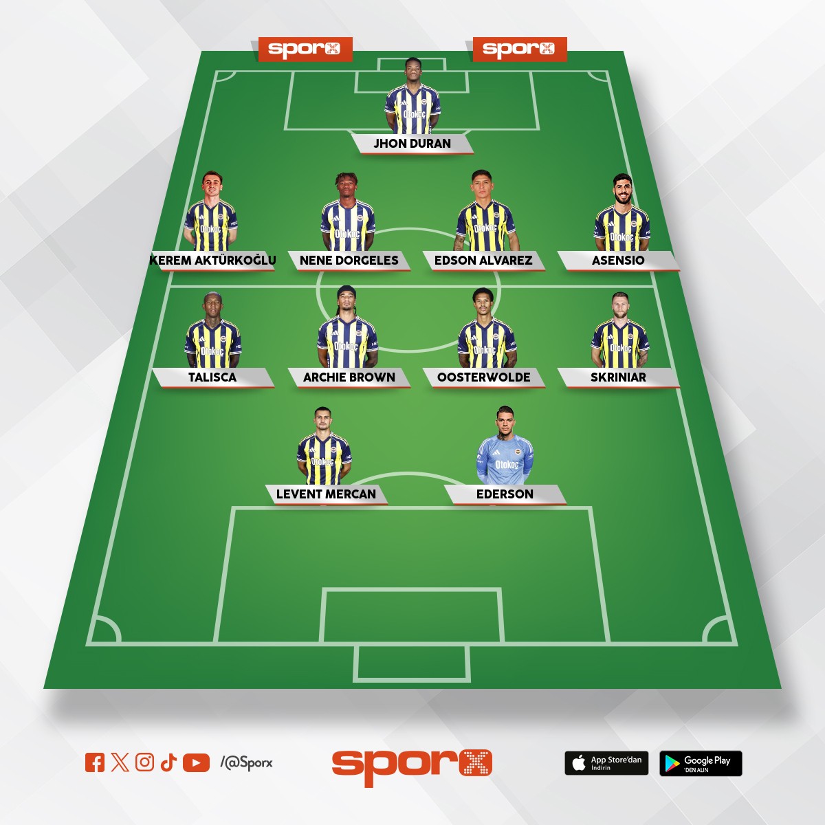 Fenerbah�e benim ilk 11 im