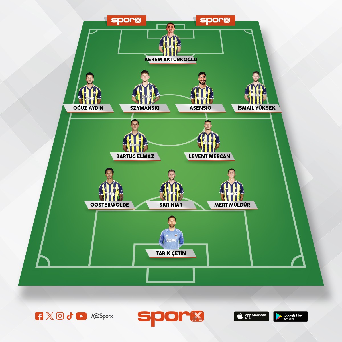 Fenerbah�e bjk macindaki ilk 11