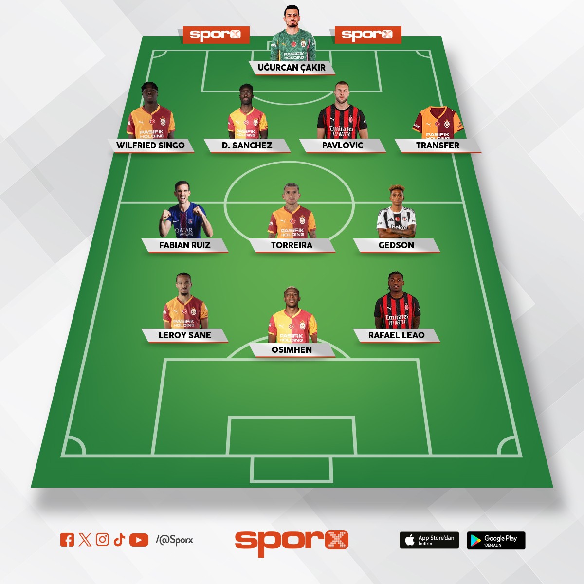 Yd: Kaleci, abk, yunus, bar��, sallai, lemina, icardi 