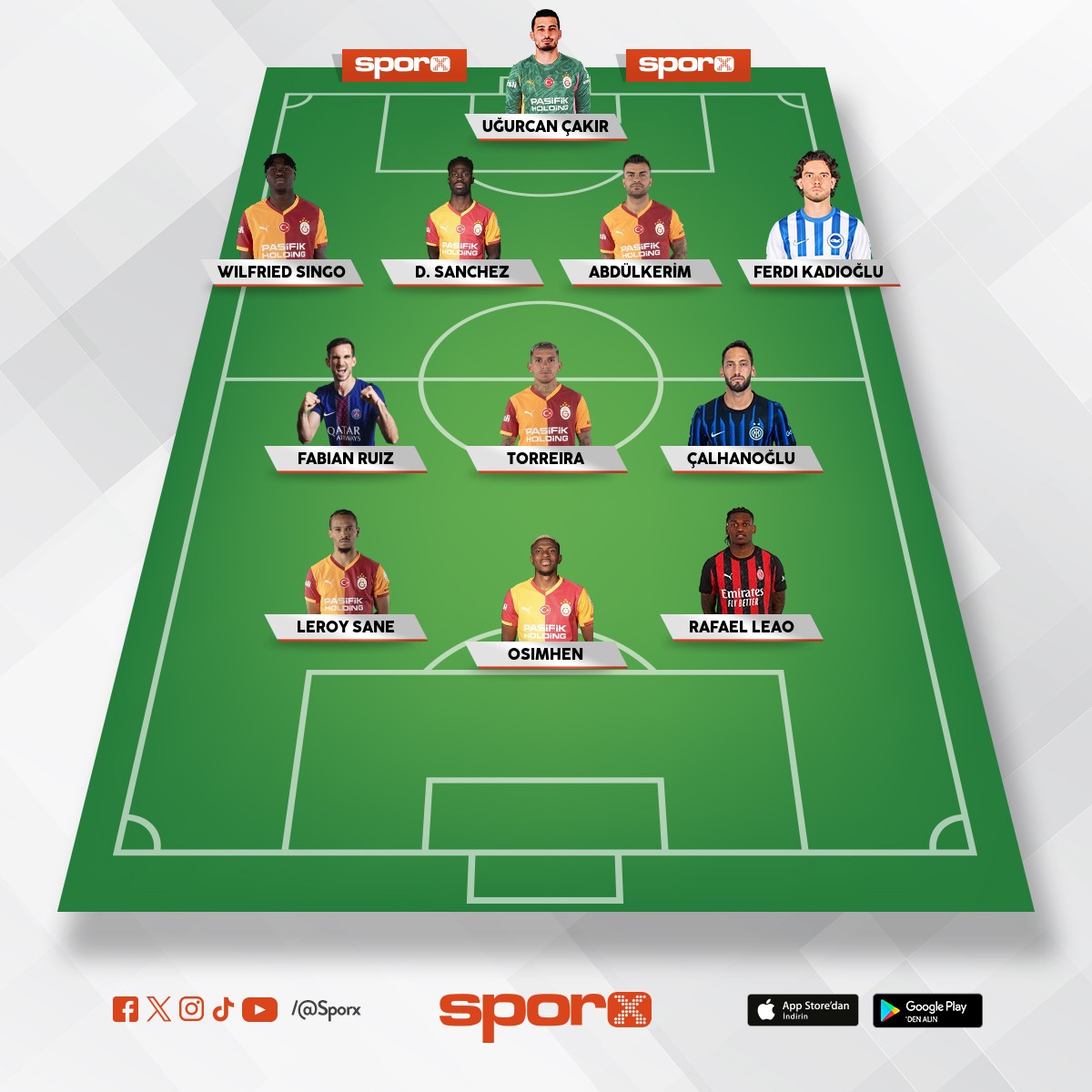 G�nay,Zeki,Ozan,pavlovic,eren,lemina,sara,�lkay,bar��,Yunus,icardi