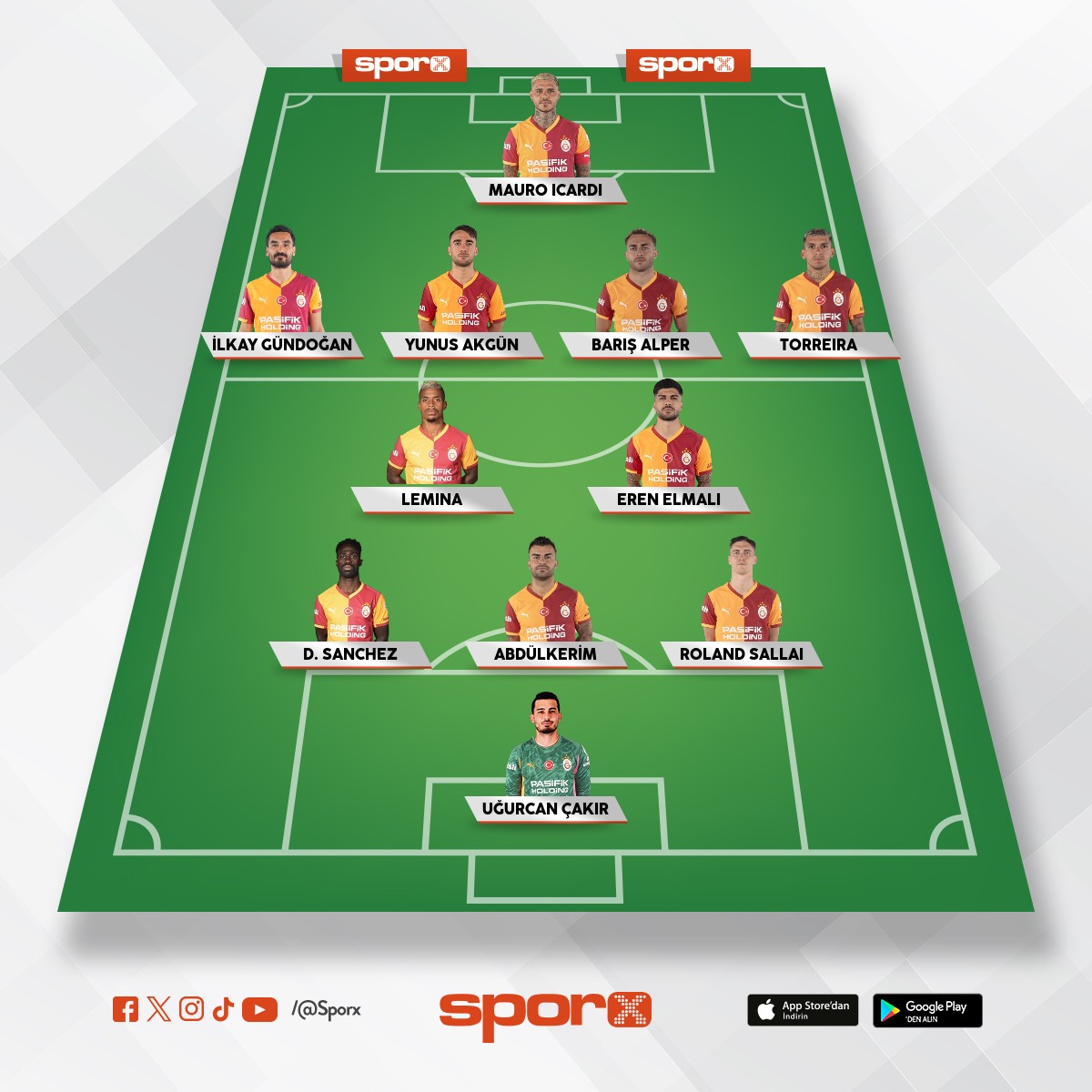 Galatasaray Gaziantep futbol kul�b� kar��ndaki �lk 11