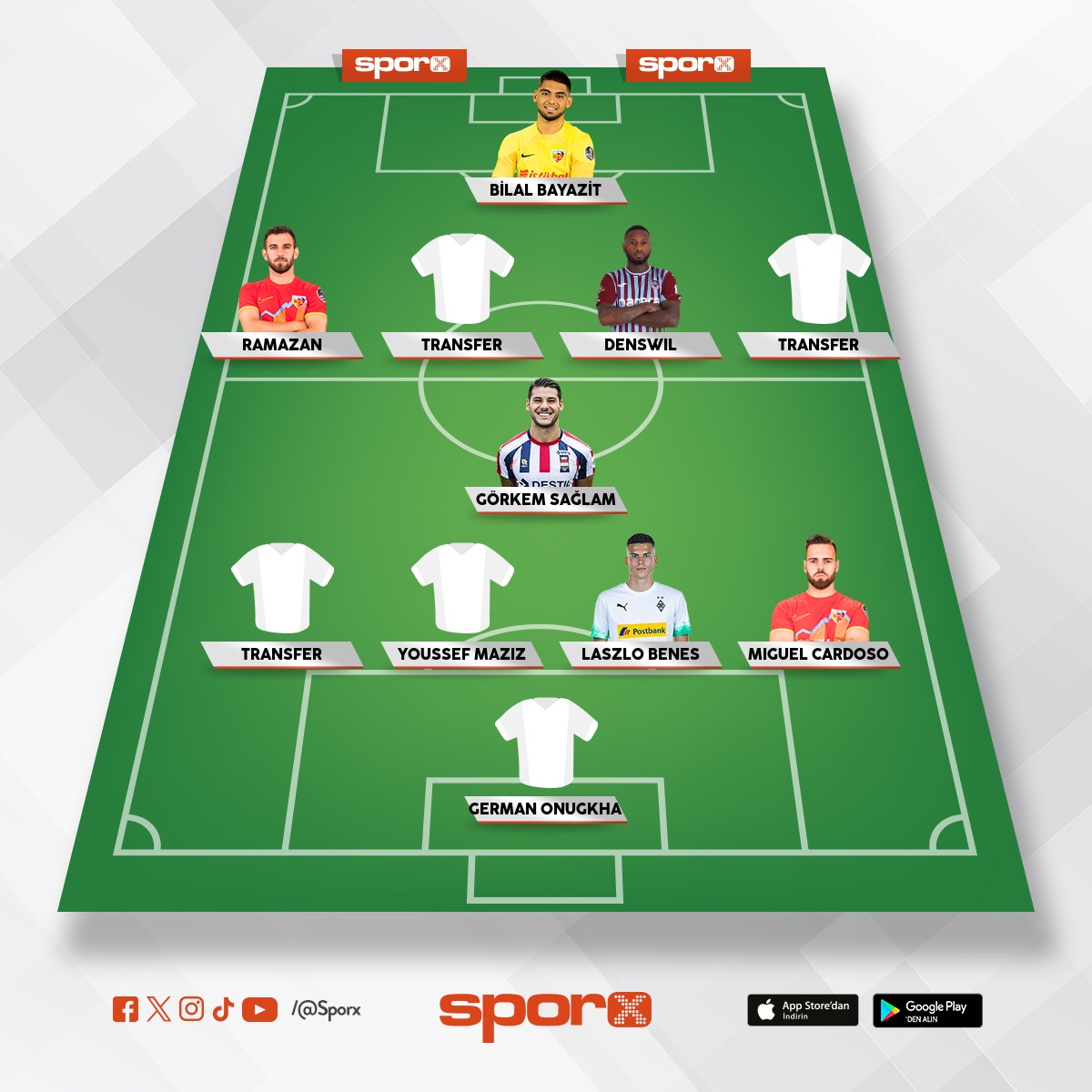 @Kadrokolik Kayserispor CB Jadel Katongo LB Mahmoud Bentayg RW  Lucas Calodat