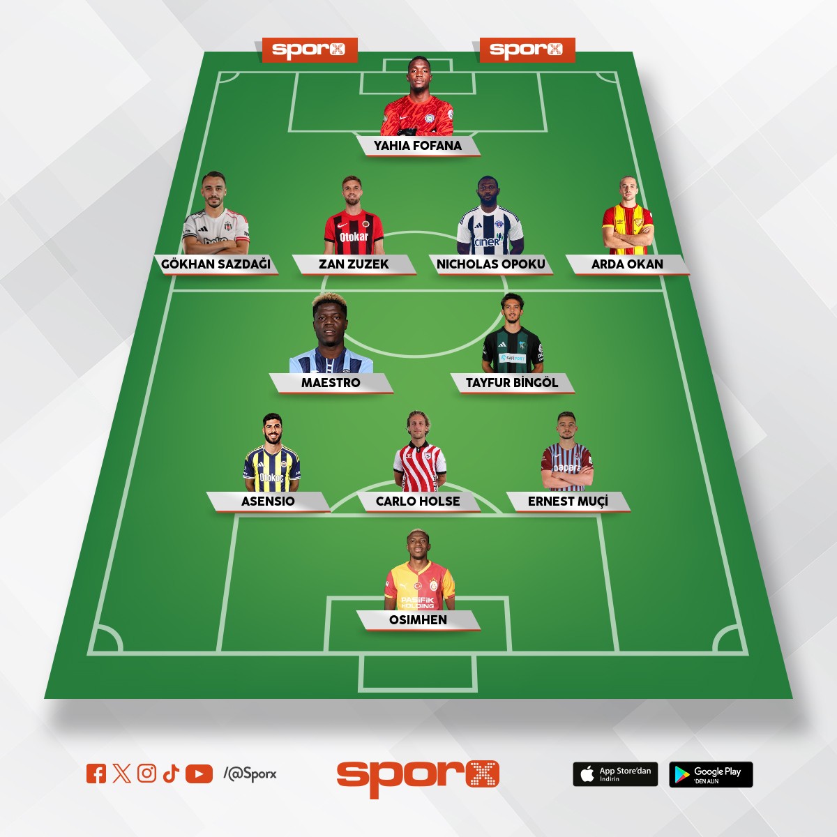 Her tak�mdan bir top�u