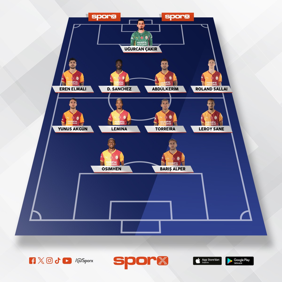 Galatasaray-atletico ma�� kar��s�ndaki kadro