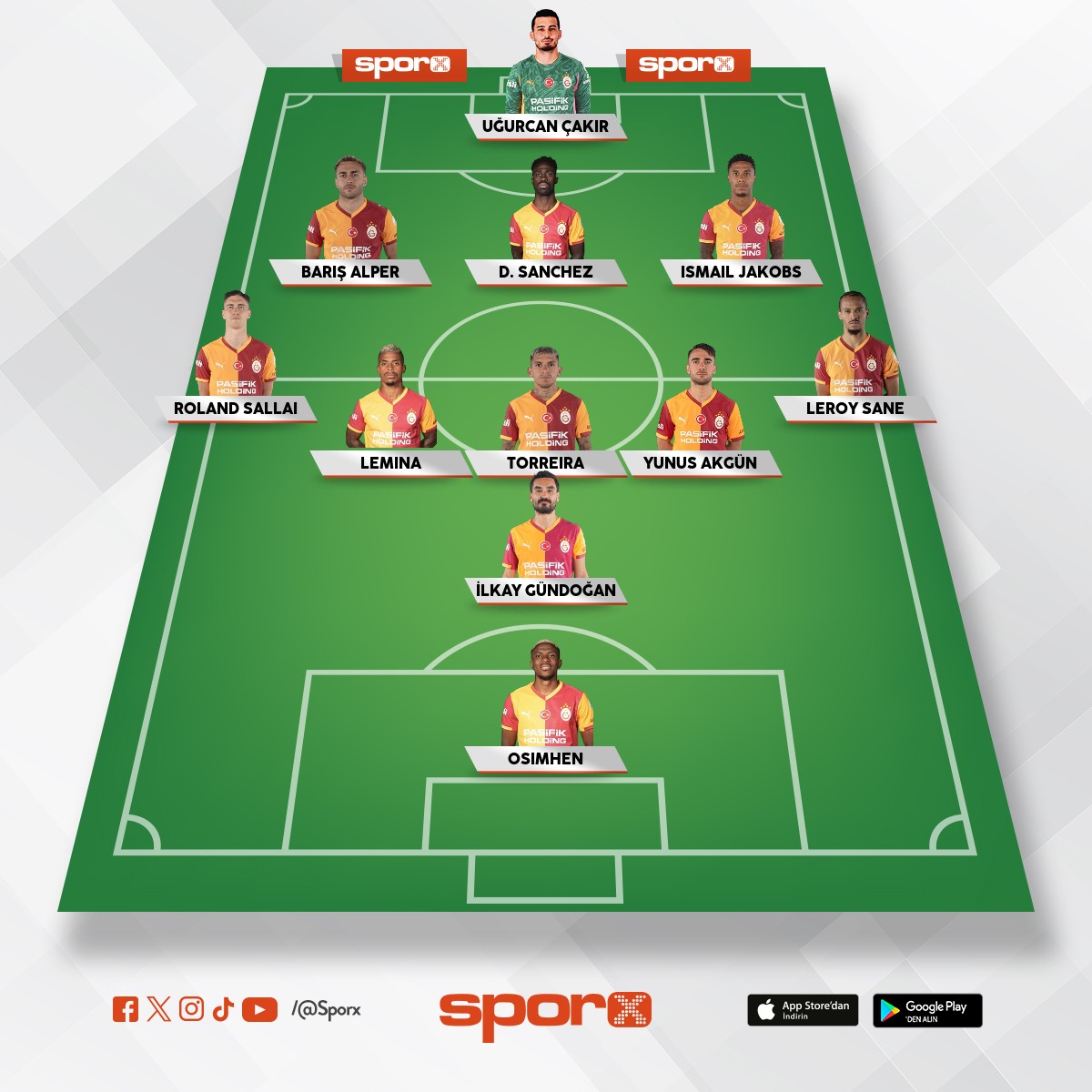 Gs💛❤️ At.madrid ma�� i�in sadece bu kadro