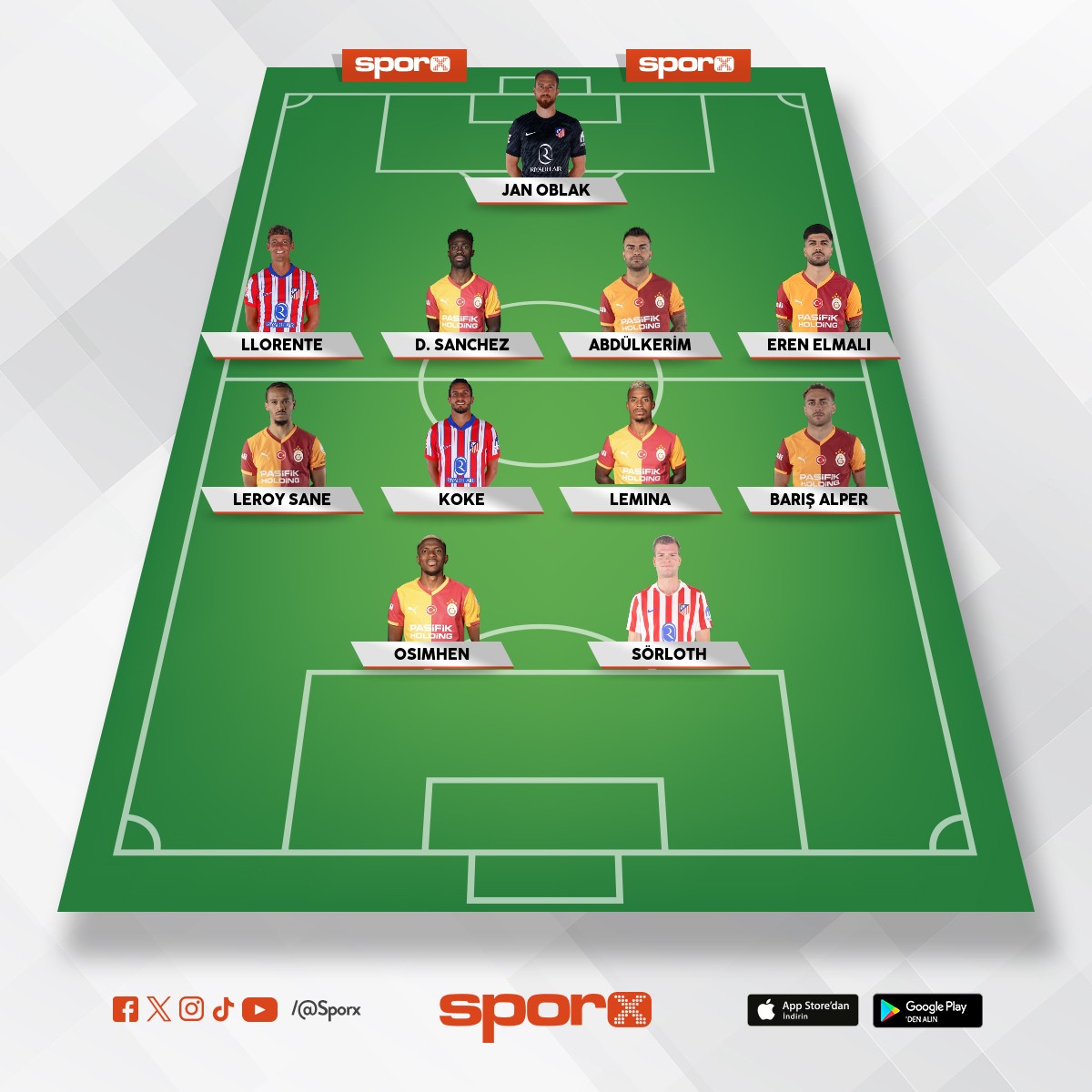 Galatasaray atletico madrid kadro karisimi