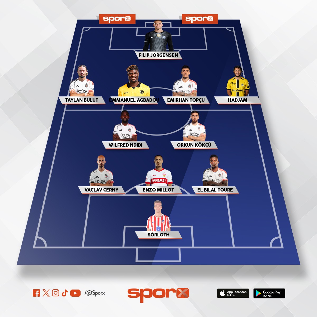 Bu kadro ligin i�inden ge�er de....