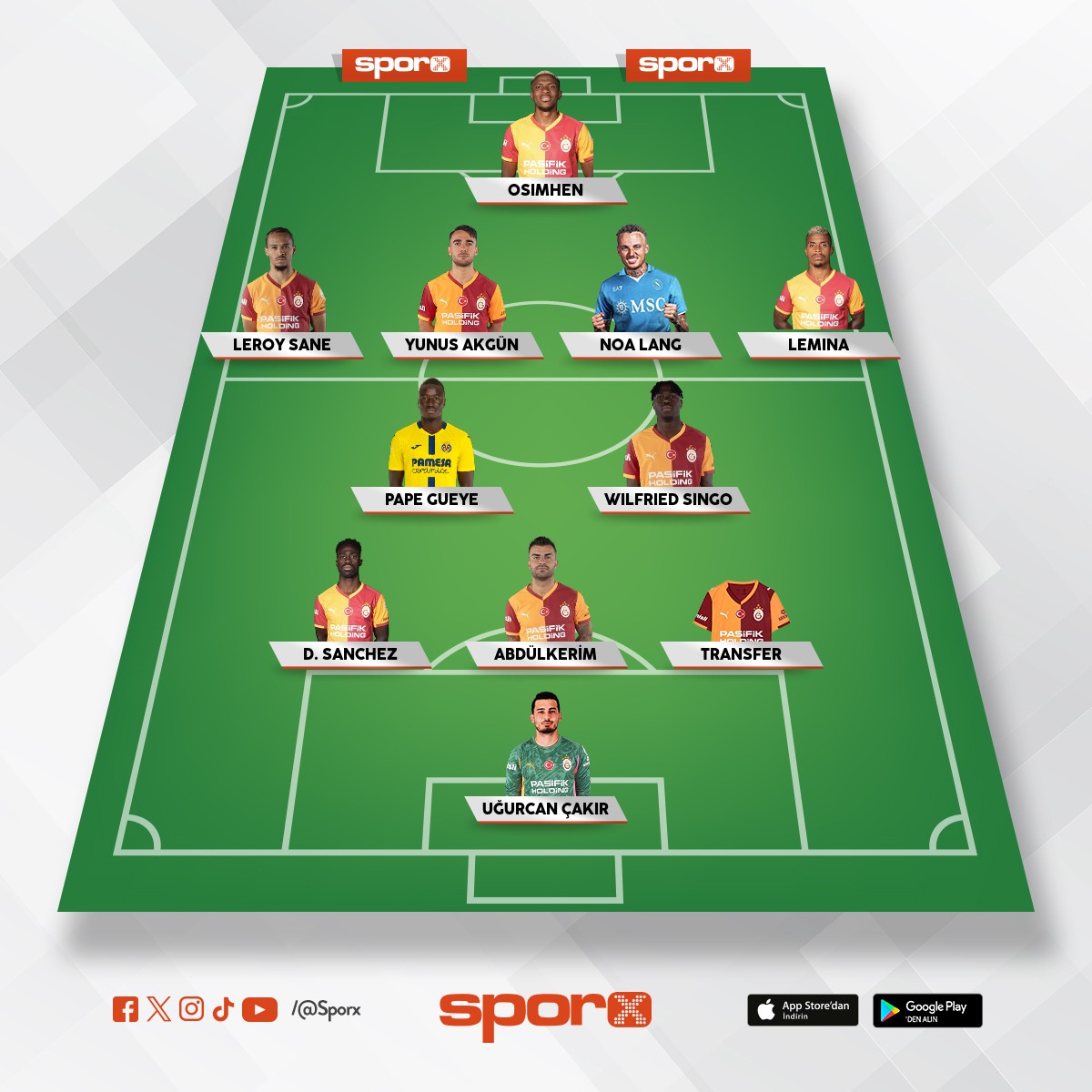 3 transferli Galatasaray ilk 11