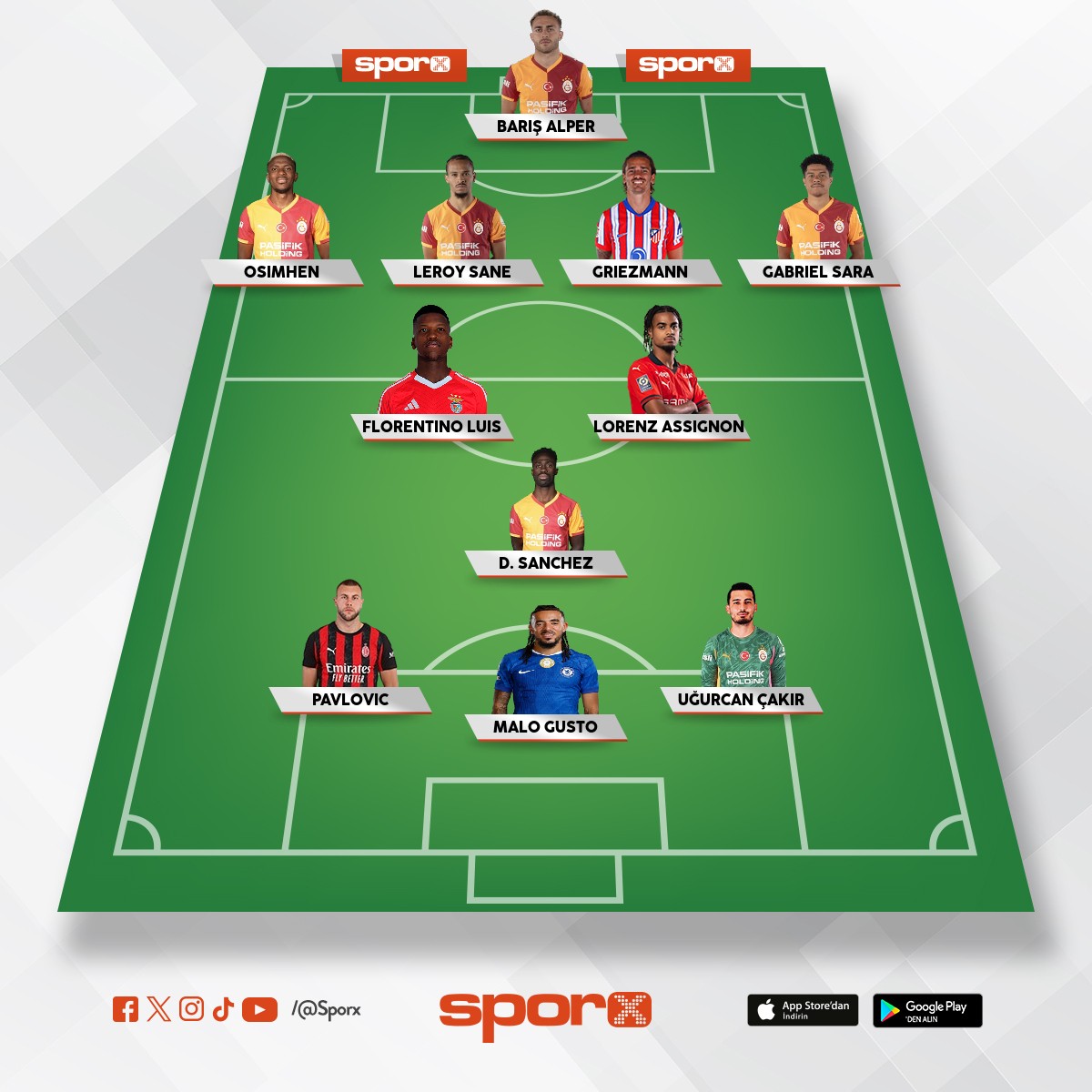 5 transferli Galatasaray ilk 11