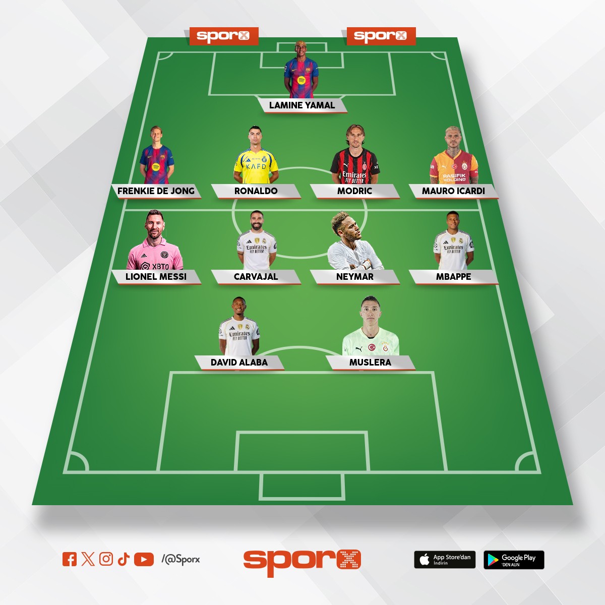 GALATASARAY
REAL MADR�D
SANTOS
AL NASSR
AC M�LAN
M�AM�
BARCELONA