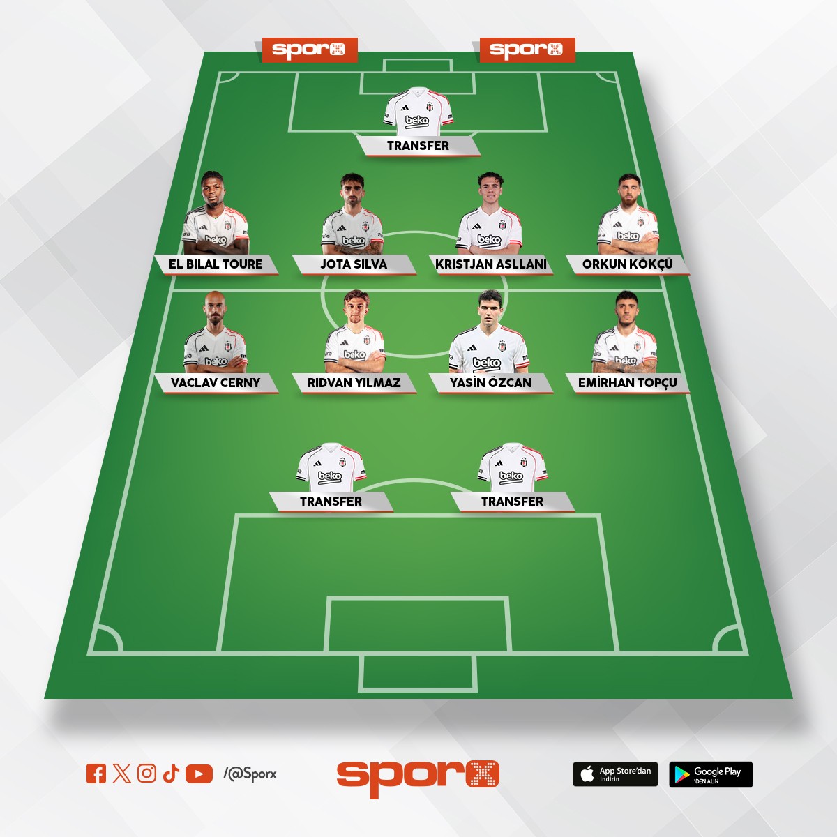 Bjk Sergen Hocan�n ak�l edemedi�i kadro