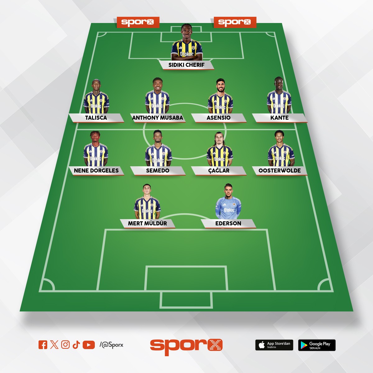 Fenerbah�e SK 4-4-2
ye�il