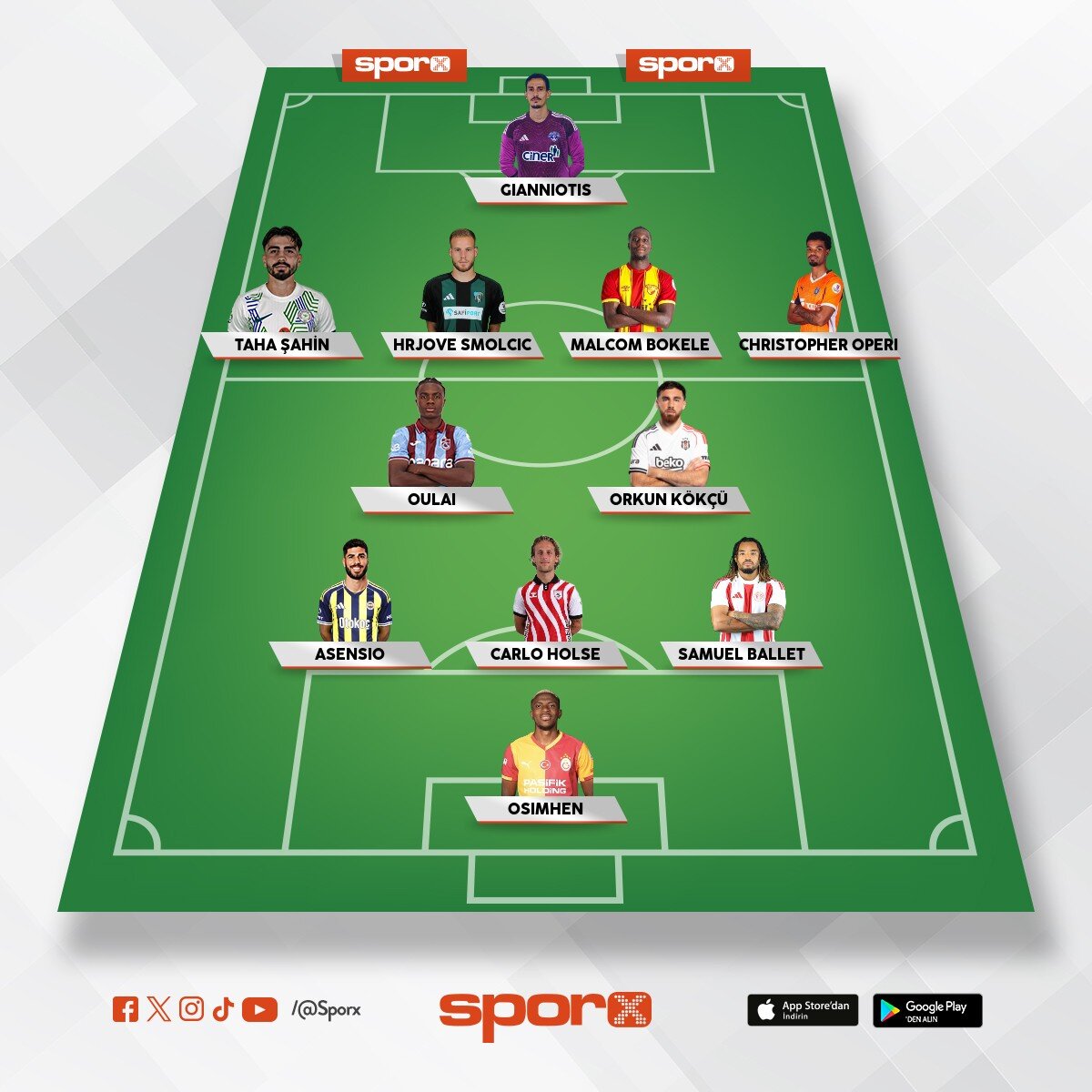 Her takimdan bir oyuncu