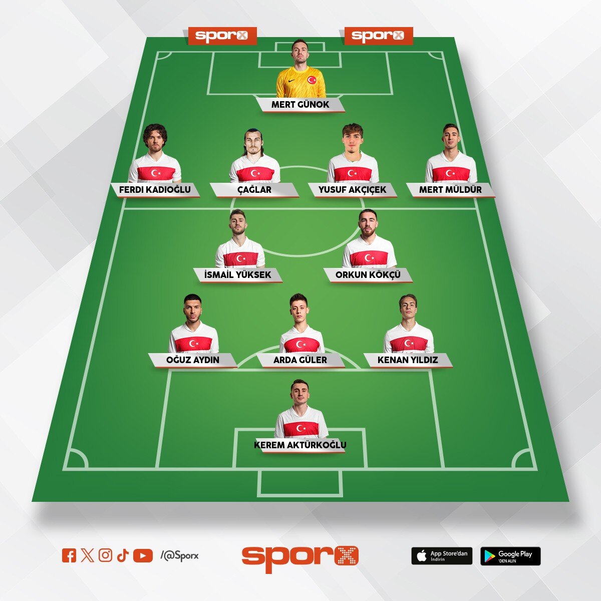 Milli tak�m ilk 11 