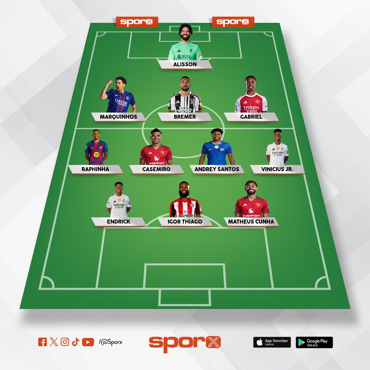 Efsane Brezilya milli tak�m kadrosu 