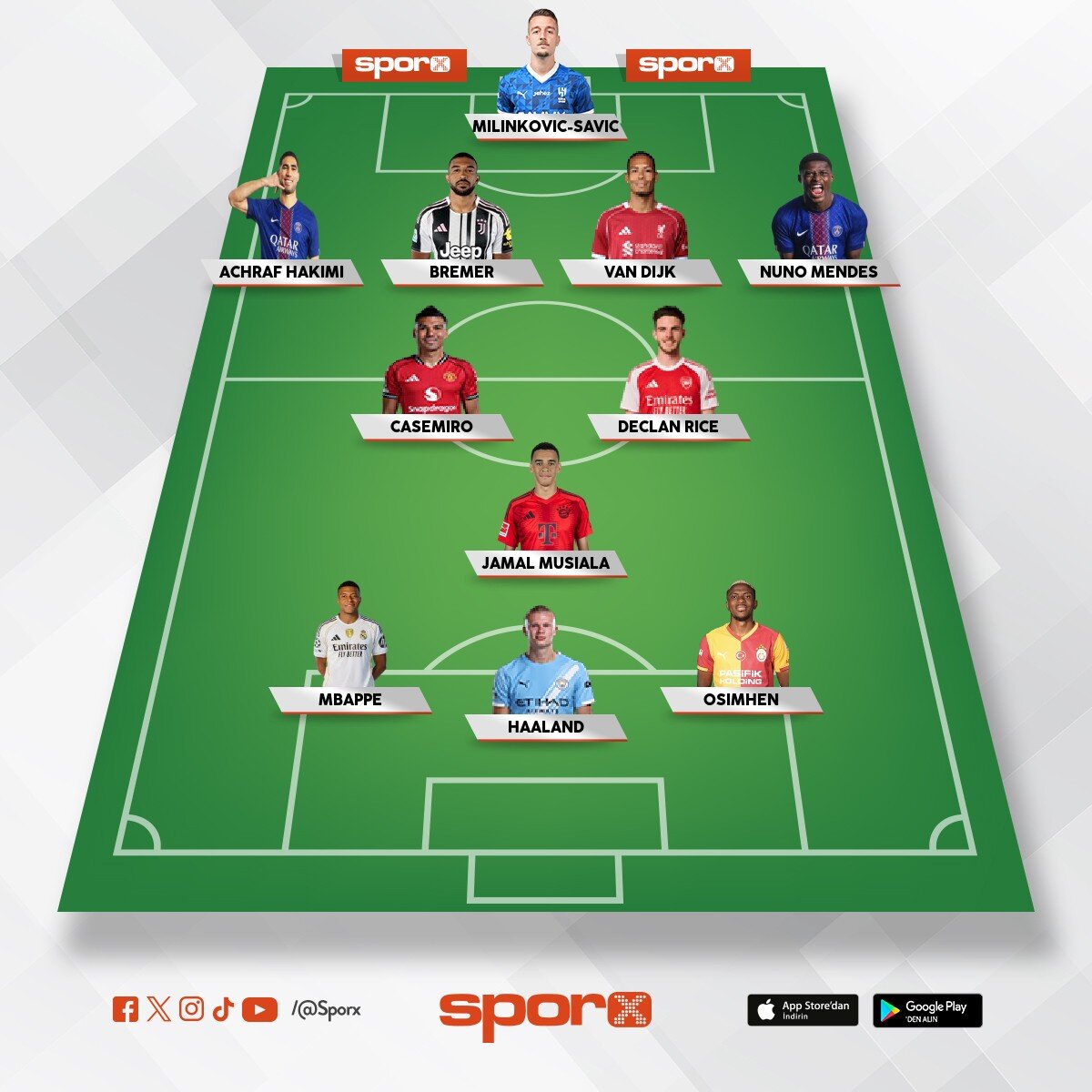 her takimdan bir yildiz