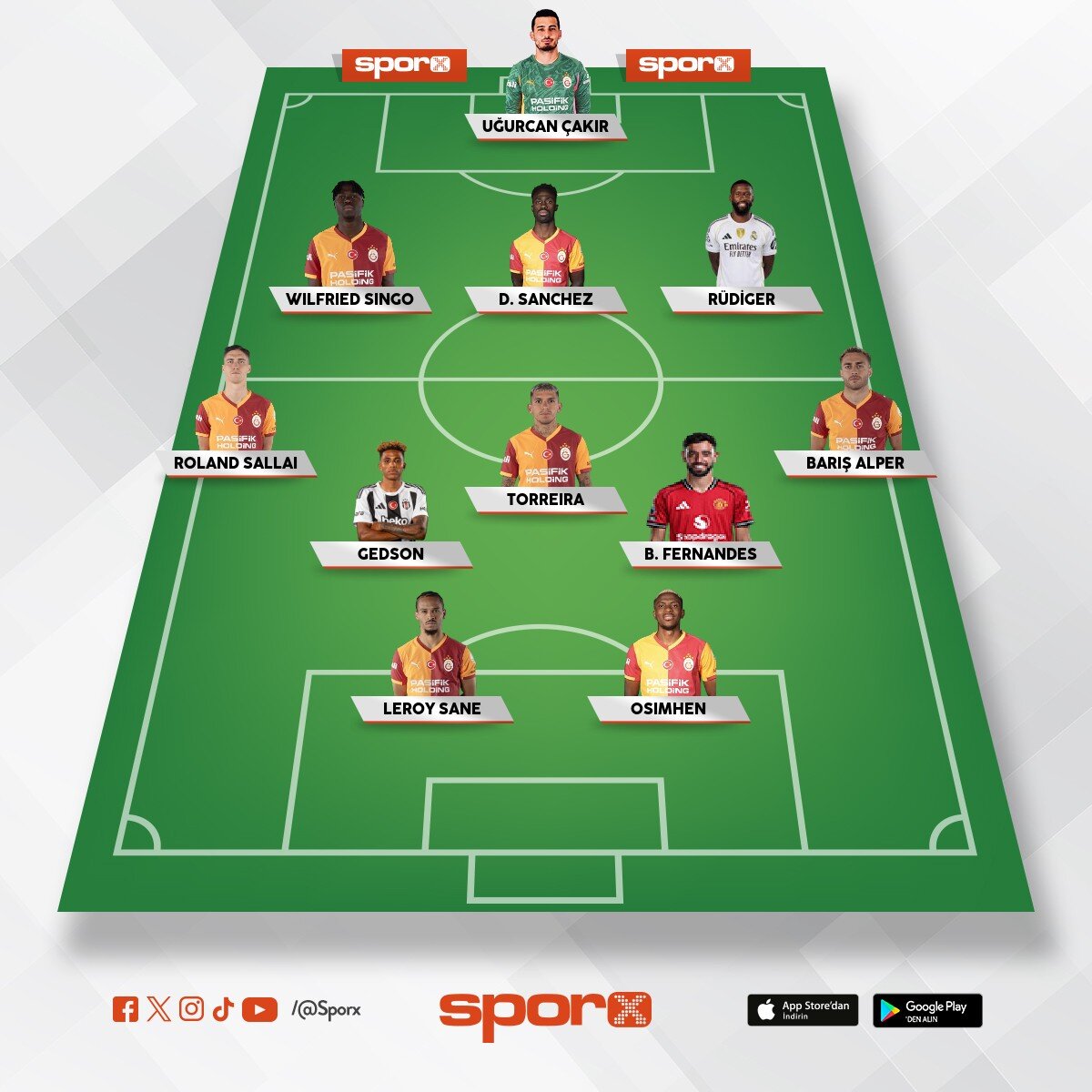 GEDSON TORRE�RA , 10 BRUNO FERNANDES YANARRR