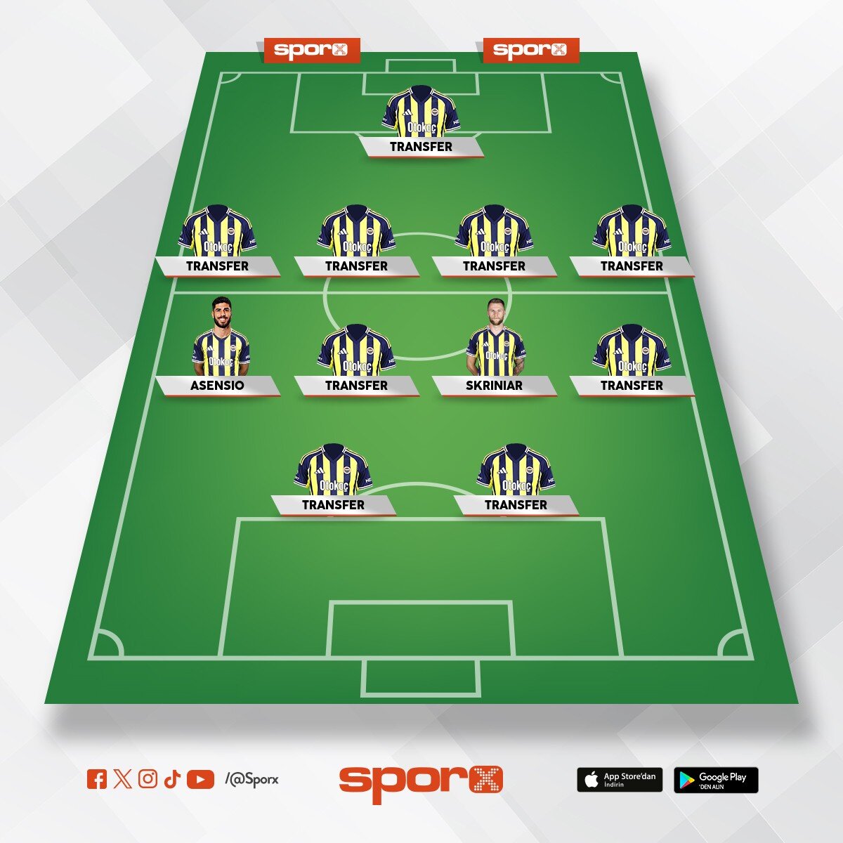 Fenerbah�e ilk 11 kadrosu belli oldu.