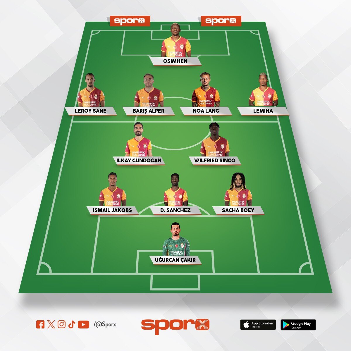 Galatasaray'�n 11'i