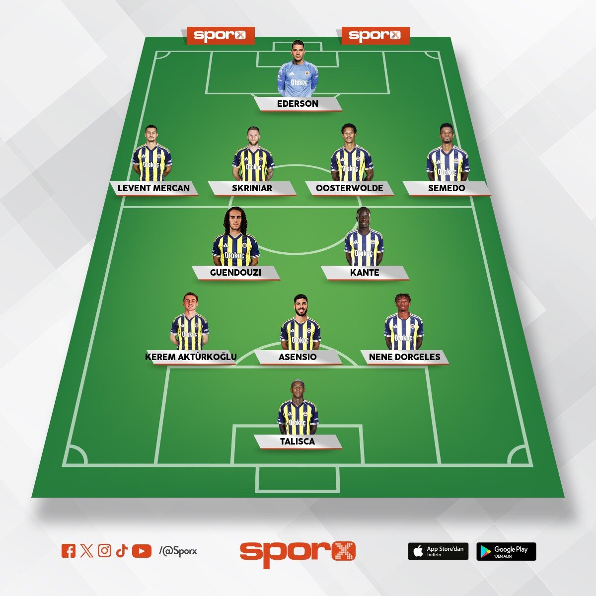 F.BAH�E  G.SARAY  F.BAH�E MUHTEMEL XI