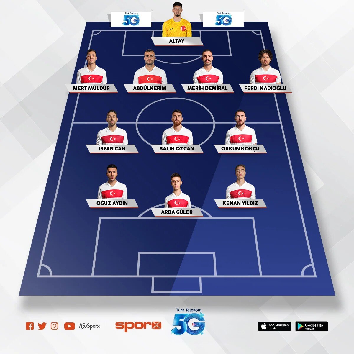 Milli tak�m ilk 11