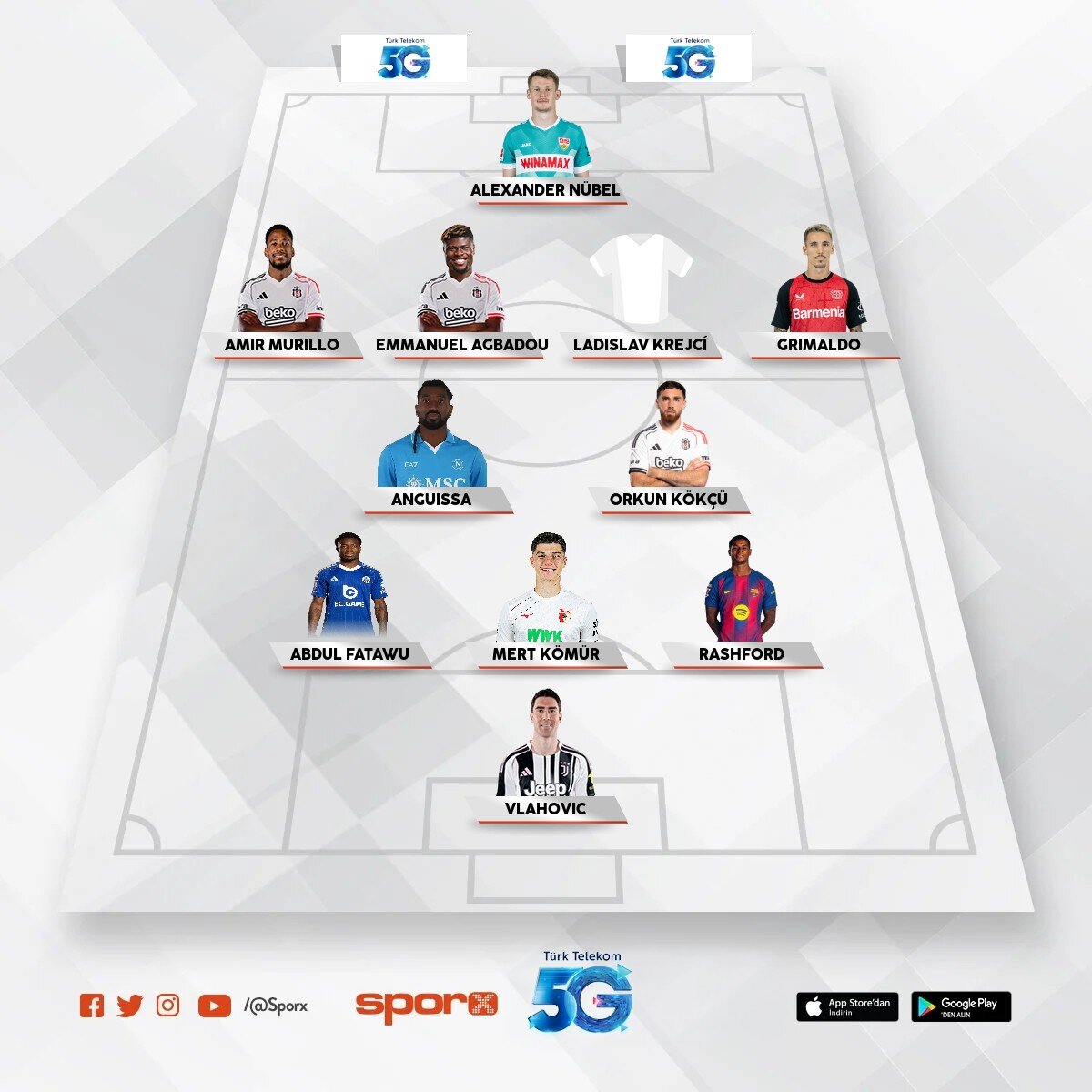Trossard yerine rasford kassoum yerine grimaldo