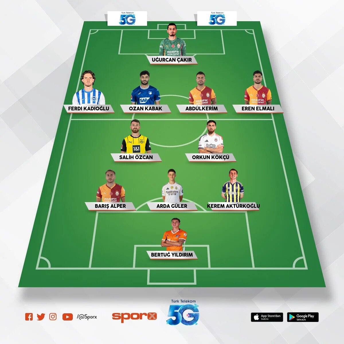 milli tak�m ilk 11